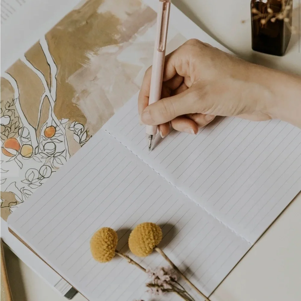 Set/2 Moon Phases Kraft Lined Notebooks, Tan, Black